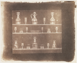 Salt print from a calotype negative of articles of glass by William Henry Fox Talbot. © Bodleian Libraries.